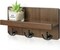 Farmhouse Key Holder for Wall with Shelf, Decorative Mail Organizer and Key Rack Wall Mount with 3 Anchor Hooks, Rustic Entryway Decor (Retro Brown)